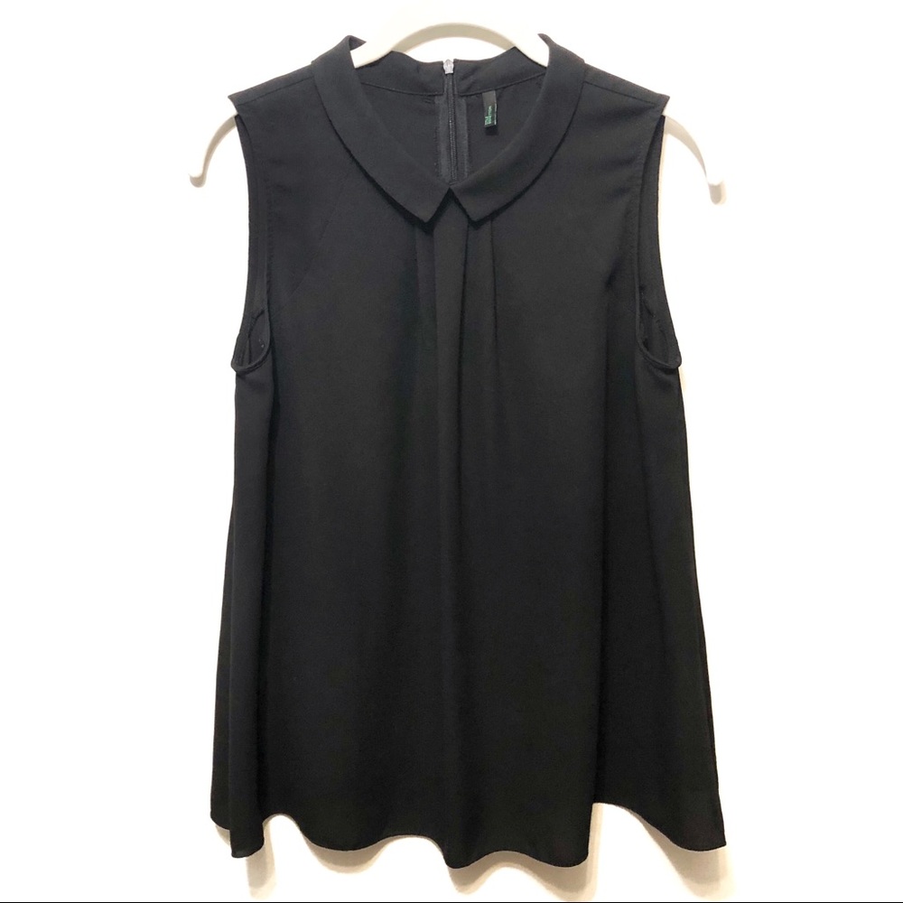 united colors of benetton peter pan collar blouse black size small